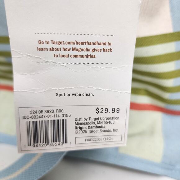 Hearth & Hand with Magnolia Oversized Canvas Beach Tote w/ Detachable Strap NWT - Picture 6 of 7